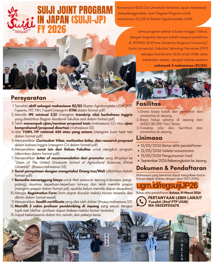 Permohonan publikasi Rekrutment SUIJI Joint program FY 2026 – Magister ...
